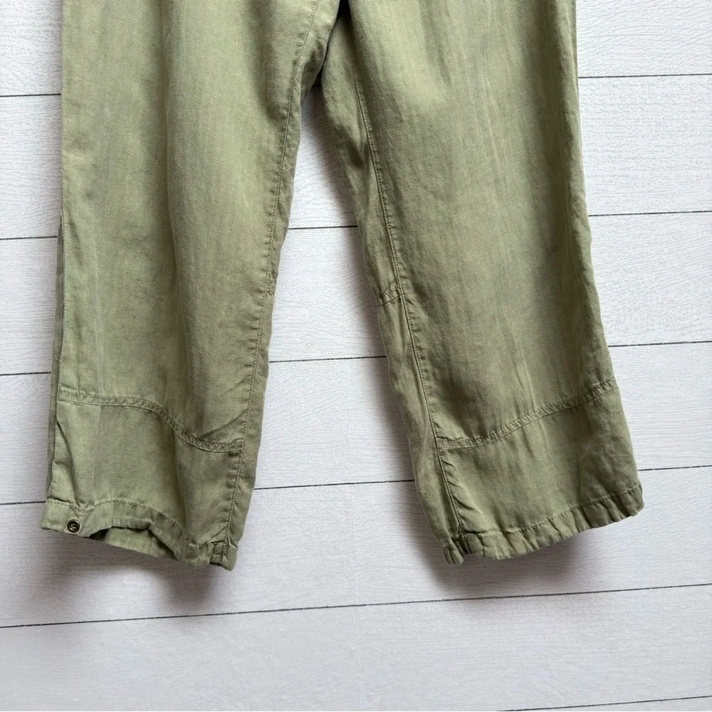 Banana Republic | Olive Green Wide Leg Linen Pants | Size 10